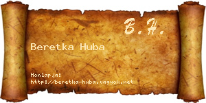 Beretka Huba névjegykártya